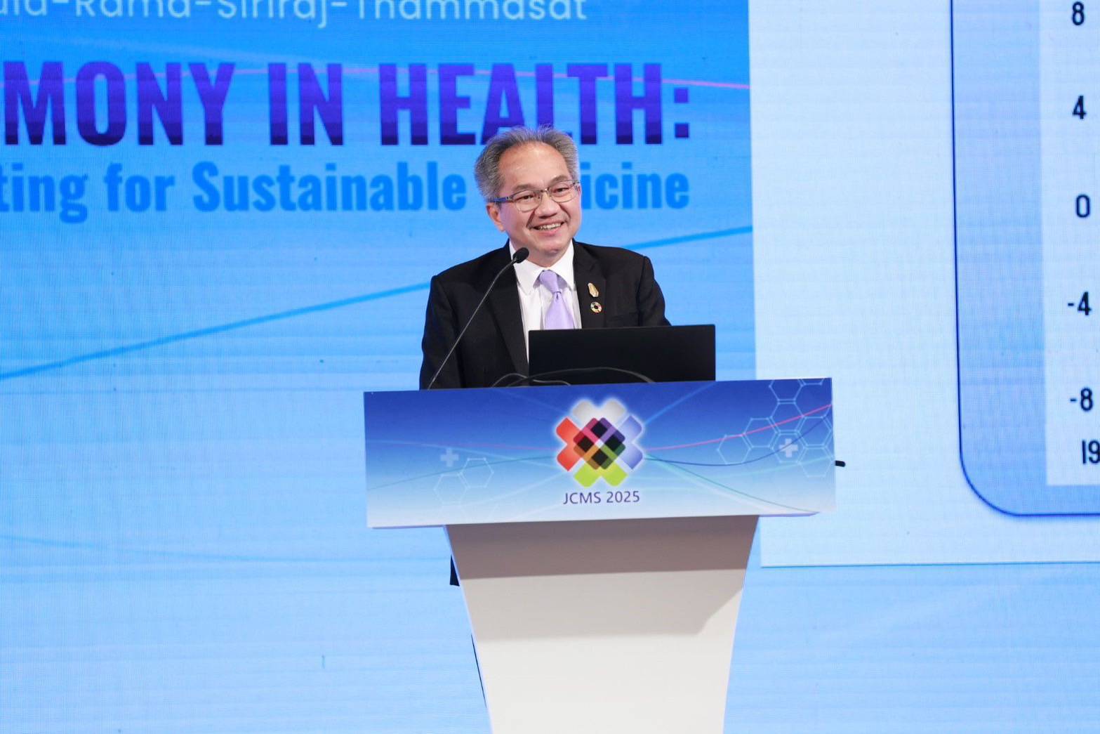 ภาพศาสตราจารย์ ดร.ชูกิจ ลิมปิจำนงค์ ผู้อำนวยการ สวทช. กล่าวในงาน JCMS2025