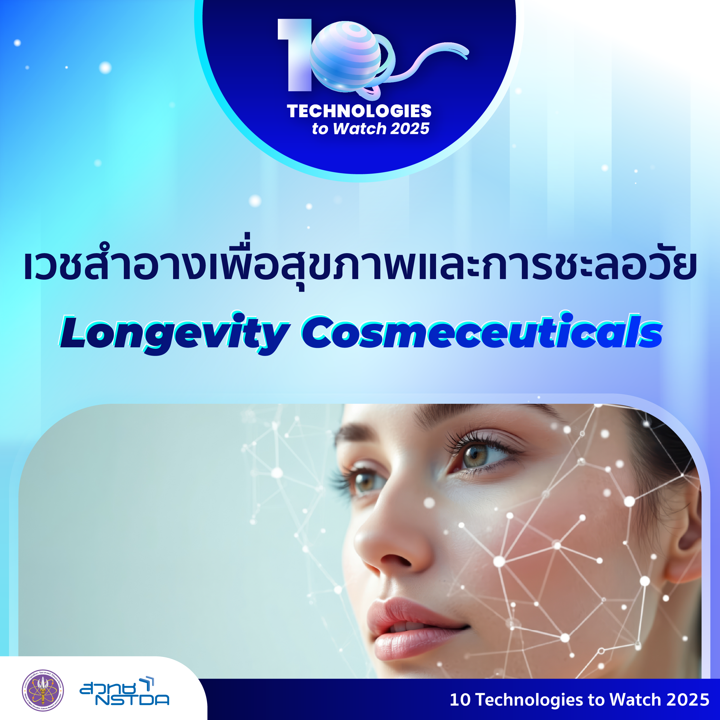 10 Technologies to Watch 2025: เวชสำอางเพื่อสุขภาพและการชะลอวัย (Longevity Cosmeceuticals) 