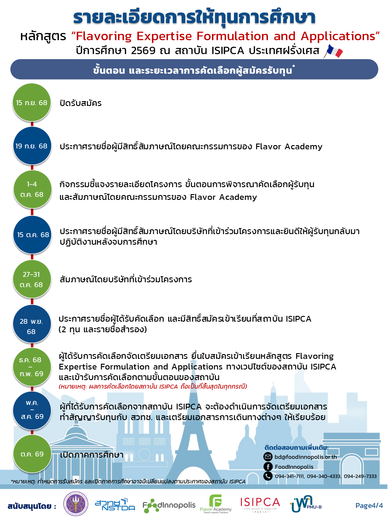 ภาพโปสเตอร์ เปิดรับสมัครทุนการศึกษาโครงการ “Empowering Your Journey to Becoming a Flavorist” ประจำปีการศึกษา 2569