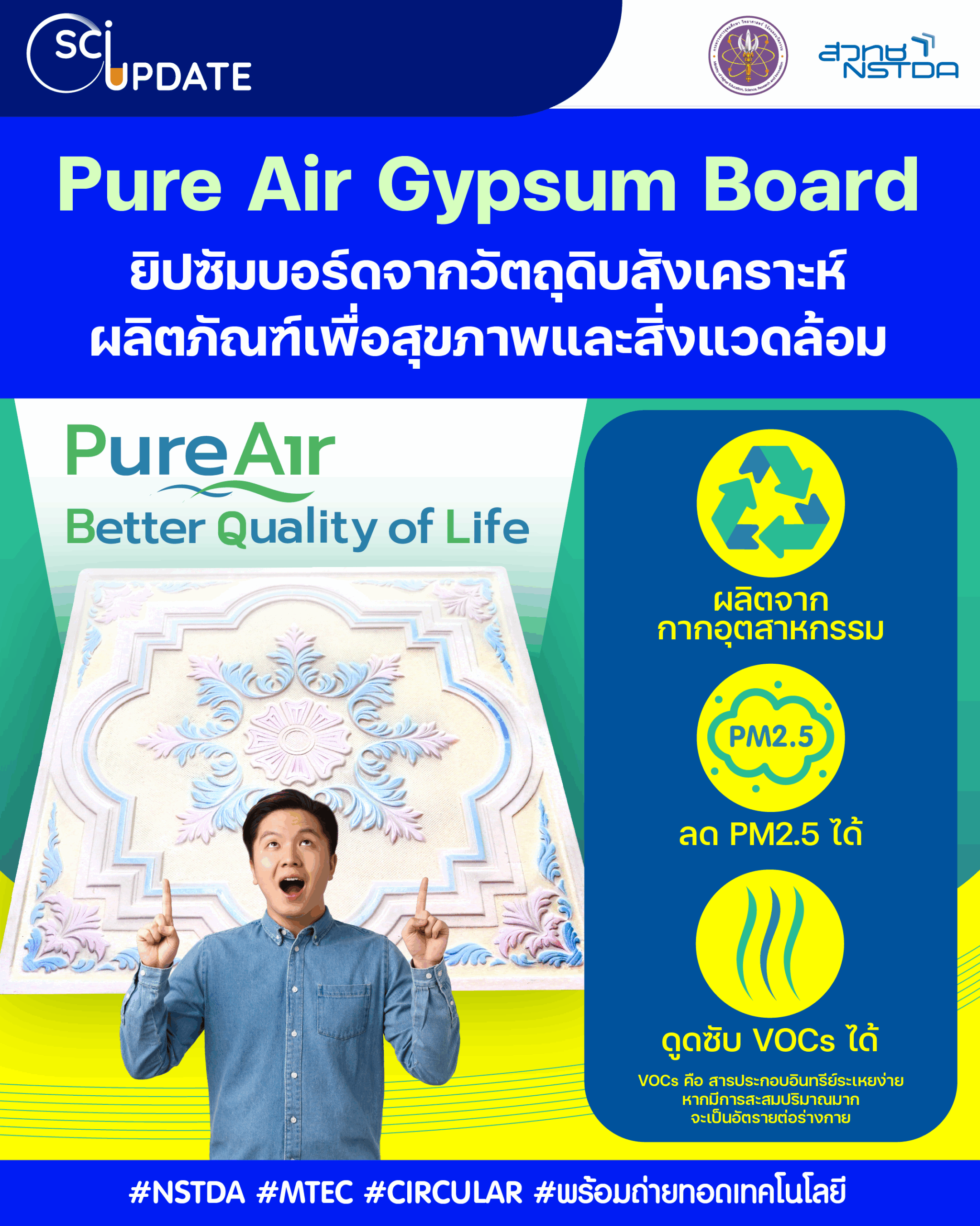 ‘Pure Air Gypsum Board’ ยิปซัมบอร์ดจากวัตถุดิบสังเคราะห์ ผลิตภัณฑ์เพื่อสุขภาพและสิ่งแวดล้อม