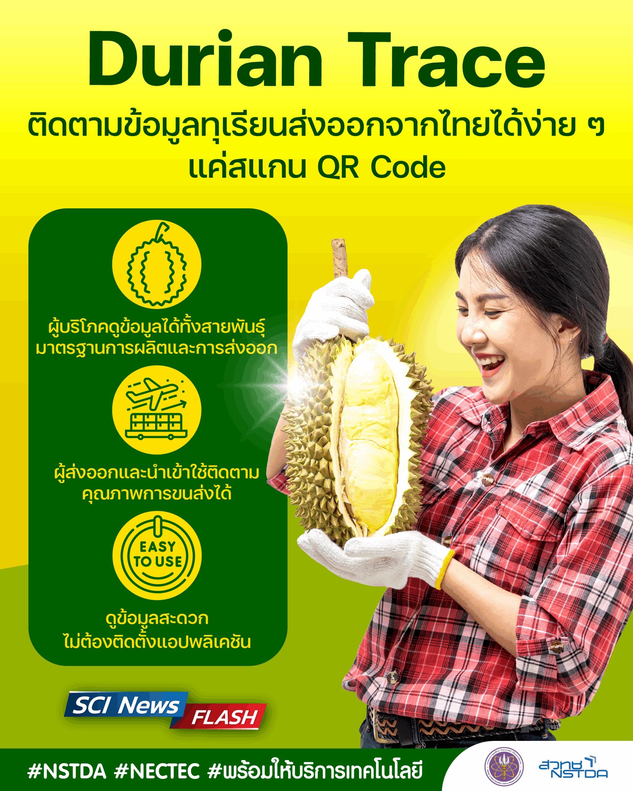 Durian Trace ติดตามข้อมูลทุเรียนส่งออกจากไทยได้ง่าย ๆ แค่สแกน QR Code