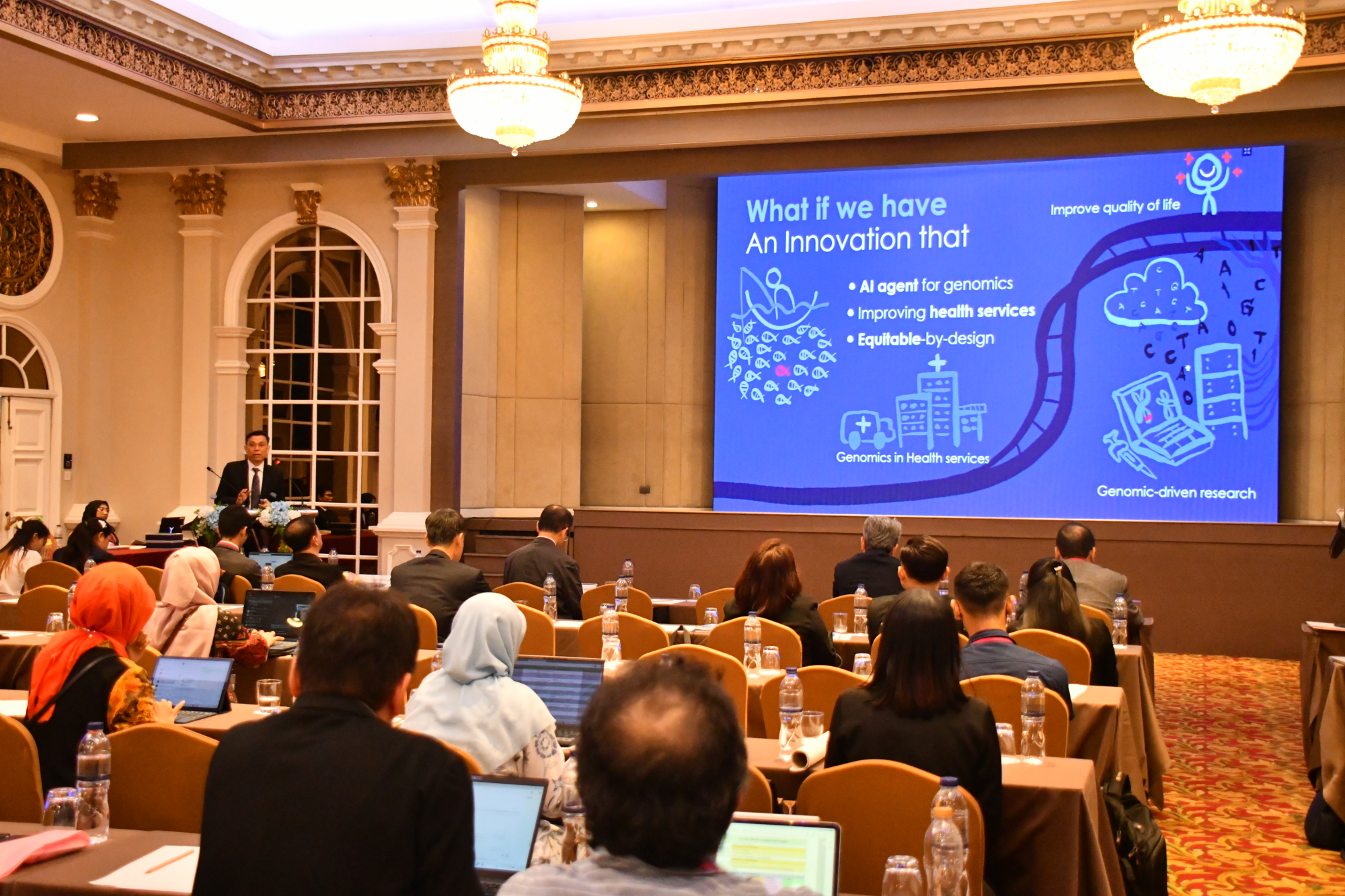 ภาพ ดร. ศิษเฎศ ทองสิมา บรรยายในหัวข้อที่ได้รับรางัวล