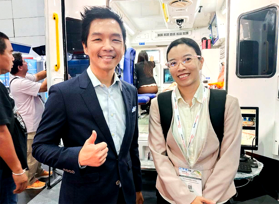 ดร.ศราวุธ เลิศพลังสันติ และ ดร.ปรารถนา กู้เกียรติกูล นักวิจัย สวทช. ทีมวิจัยผู้พัฒนาระบบ Digital EMS