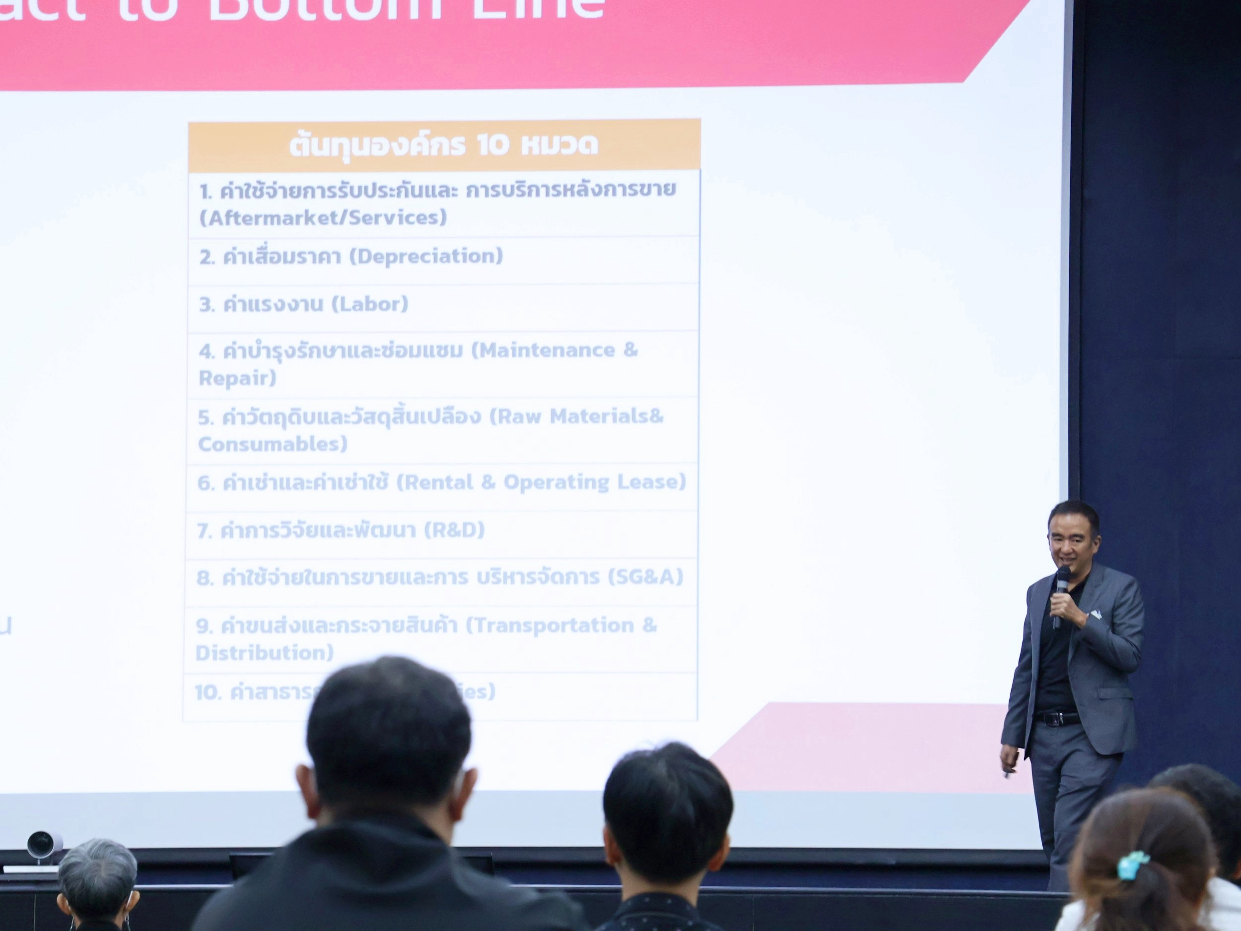 ภาพวิทยากรให้ความรู้เกี่ยวกับการทำ Gap Analysis แก่ผู้เข้าร่วมอบรมในหัวข้อการยกระดับอุตสาหกรรมเหมืองแร่