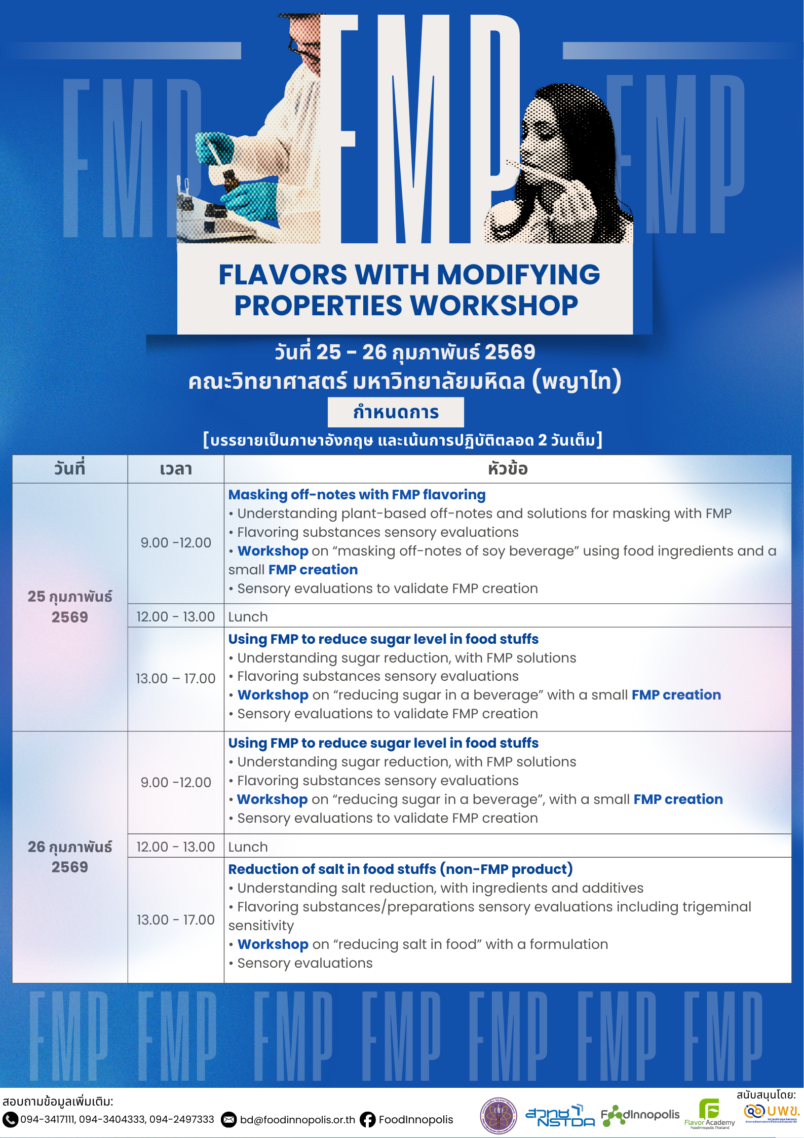 ภาพกำหนดการ Workshop FMP: Flavors with Modifying Properties