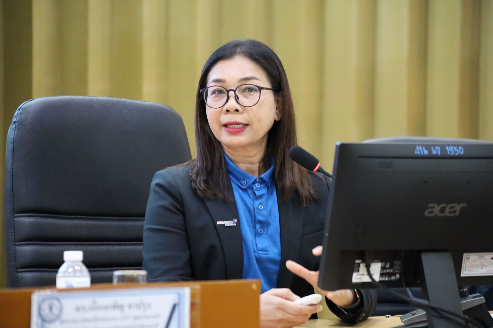 ภาพ: ดร.เดือนเพ็ญ จาปรุง นักวิจัยอาวุโส ศูนย์นาโนเทคโนโลยีแห่งชาติ (นาโนเทค) สวทช. ขณะบรรยายเกี่ยวกับที่มาและประสิทธิภาพของนวัตกรรมชุดตรวจคัดกรองโรคไต