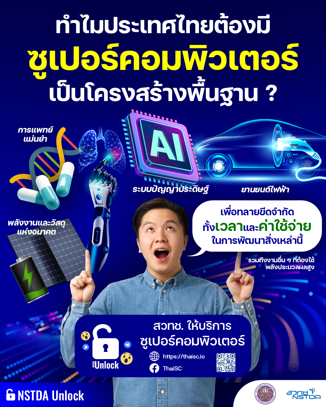 NSTDA Unlock: ThaiSC สวทช. ให้บริการซูเปอร์คอมพิวเตอร์ เป็นโครงสร้างพื้นฐานของประเทศ