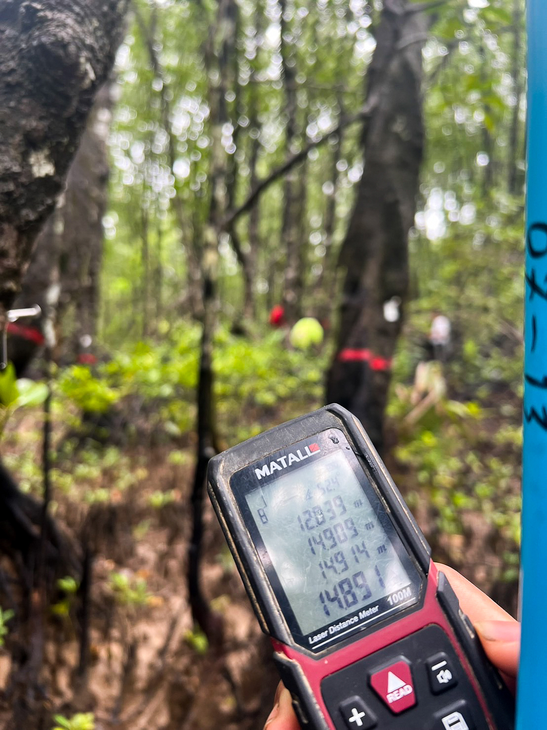 การสำรวจป่าไทยภาคสนามด้วยเครื่องวัดระยะเลเซอร์ (Laser Distance Meter) เพื่อเก็บข้อมูล Tree Census สำหรับวิเคราะห์โครงสร้างป่า ความหลากหลายทางชีวภาพ และประเมินคาร์บอนเครดิต