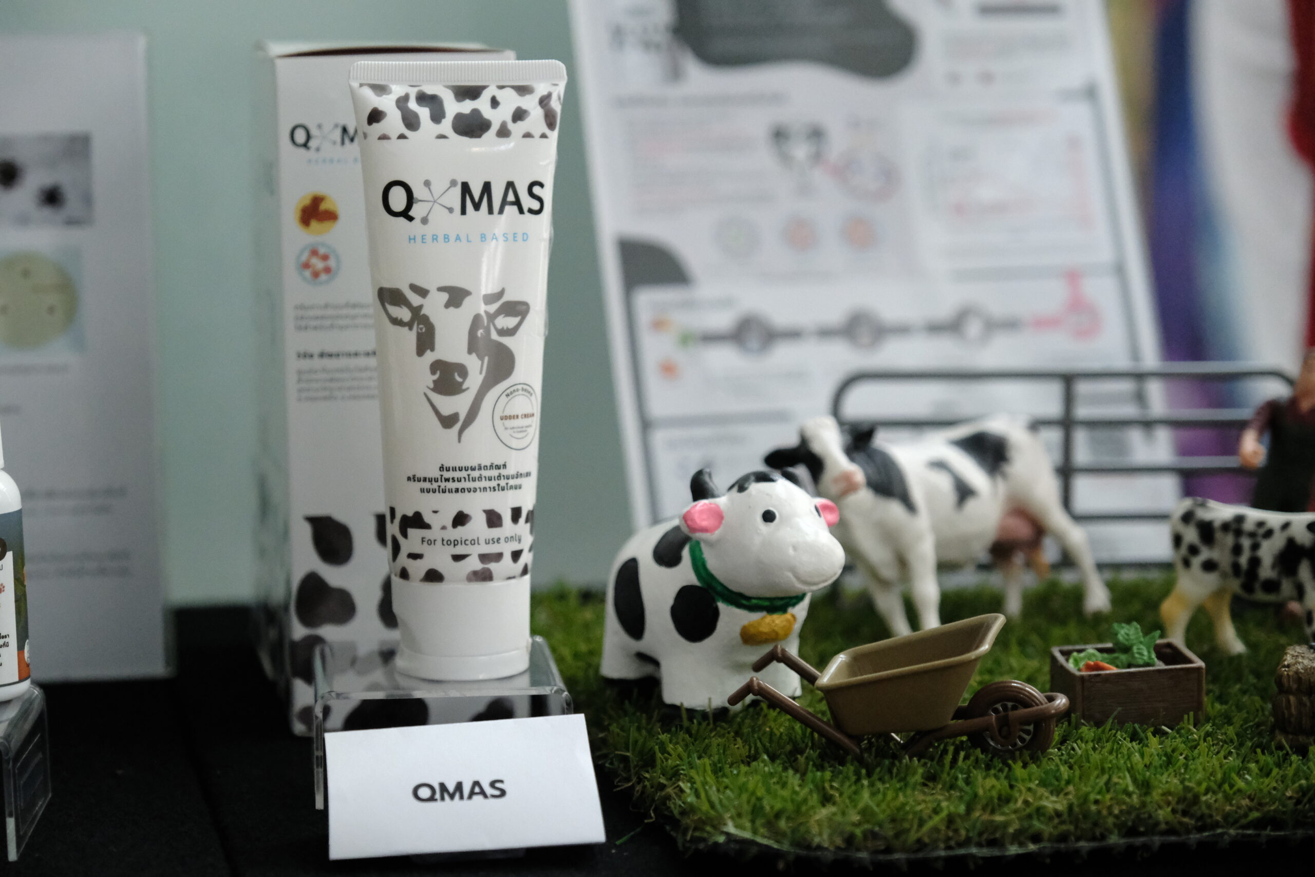 ภาพ"Q-MAS" ครีมสมุนไพรนาโนต้านโรคเต้านมอักเสบ ยกระดับคุณภาพน้ำนมโค
