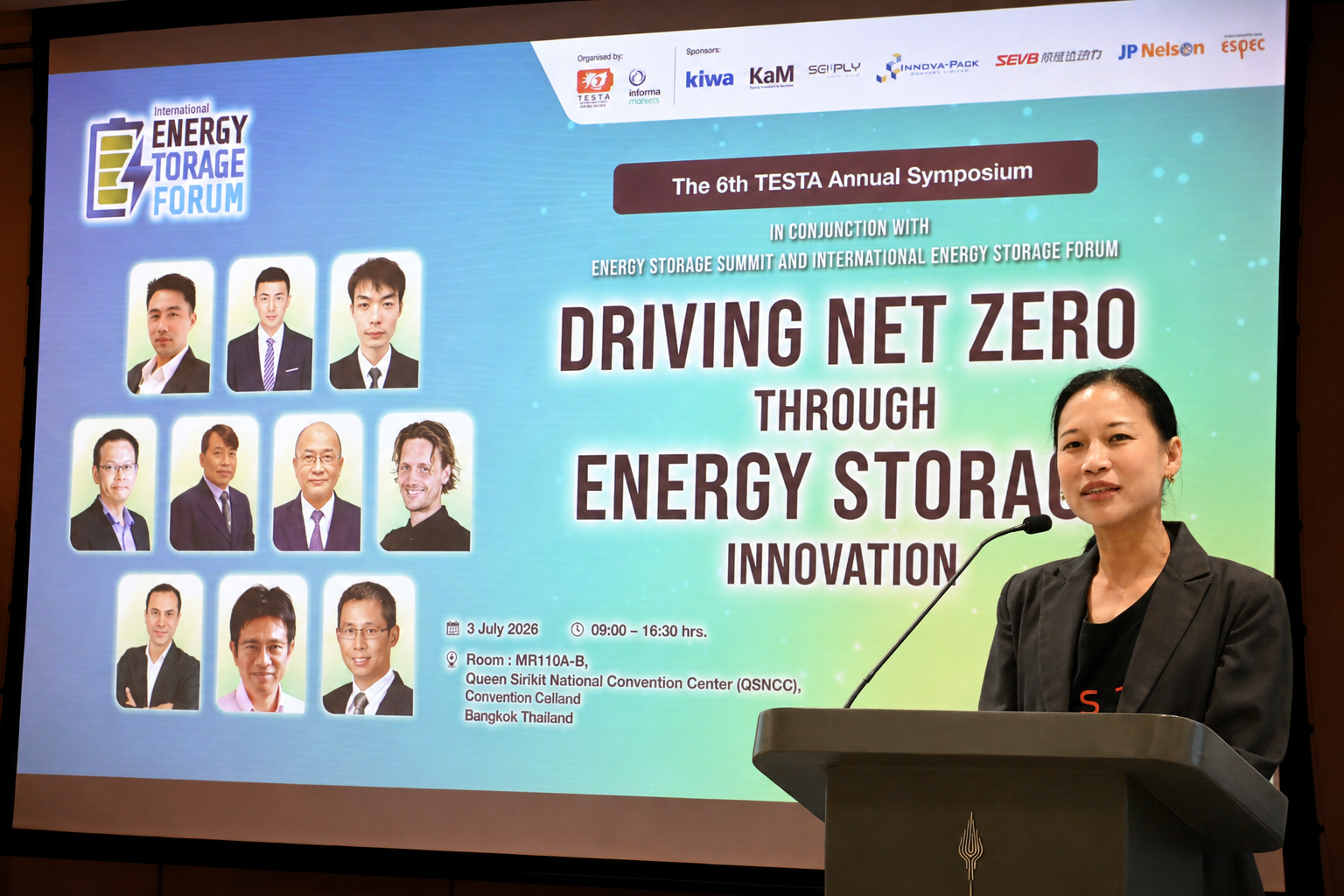 ภาพดร.พิมพา ลิ้มทองกุล ผู้อำนวยการกลุ่มวิจัยนวัตกรรมพลังงาน ENTEC สวทช. และนายกสมาคมเทคโนโลยีระบบกักเก็บพลังงานไทย (TESTA)
