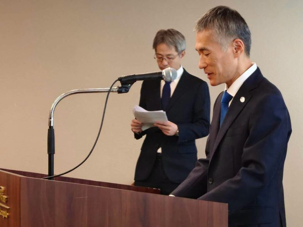 Mr. YOKOSHIMA Naohiko ผู้อำนวยการ NEDO กล่าวแสดงความยินดีในพิธีลงนามบันทึกความเข้าใจ