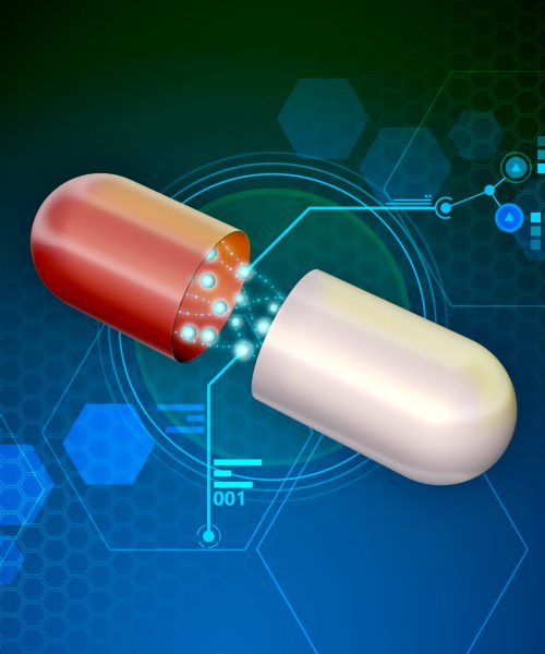 Medicine,Capsule,Showing,Its,Active,Ingredients.,3d,Illustration.