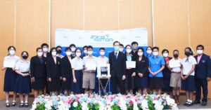 ภาพกิจกรรม พิธีมอบรางวัลเครื่องพิมพ์สามมิติ จากโครงการสื่อการเรียนรู้คณิตศาสตร์ฯ (25 ต.ค. 65)