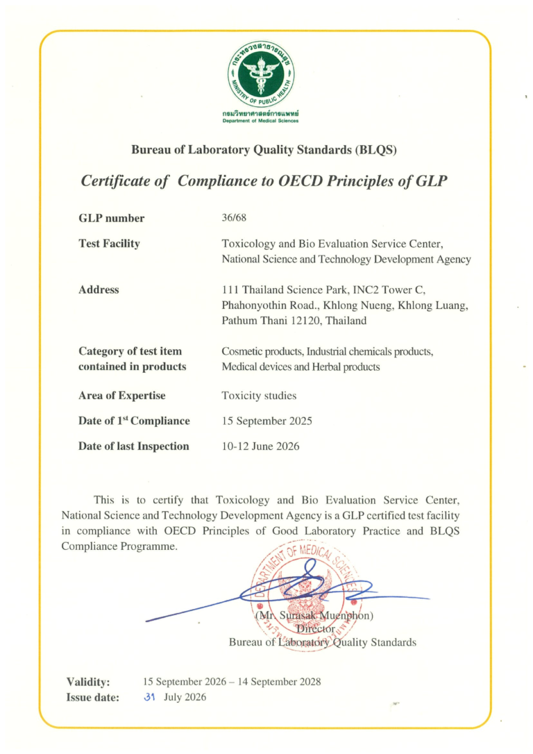 TBES, OECD GLP