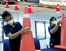 กรวยจราจร TNPR ความยืดหยุ่นสูงสูตรยางธรรมชาติ